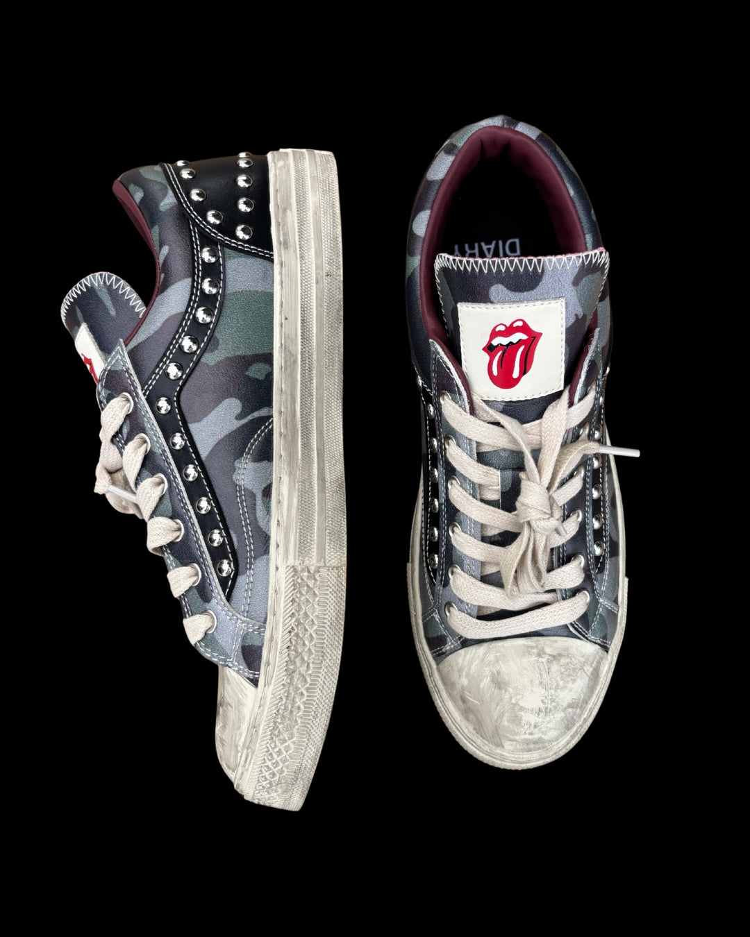 Camouflage Scuffed Rock & Roll Shoes