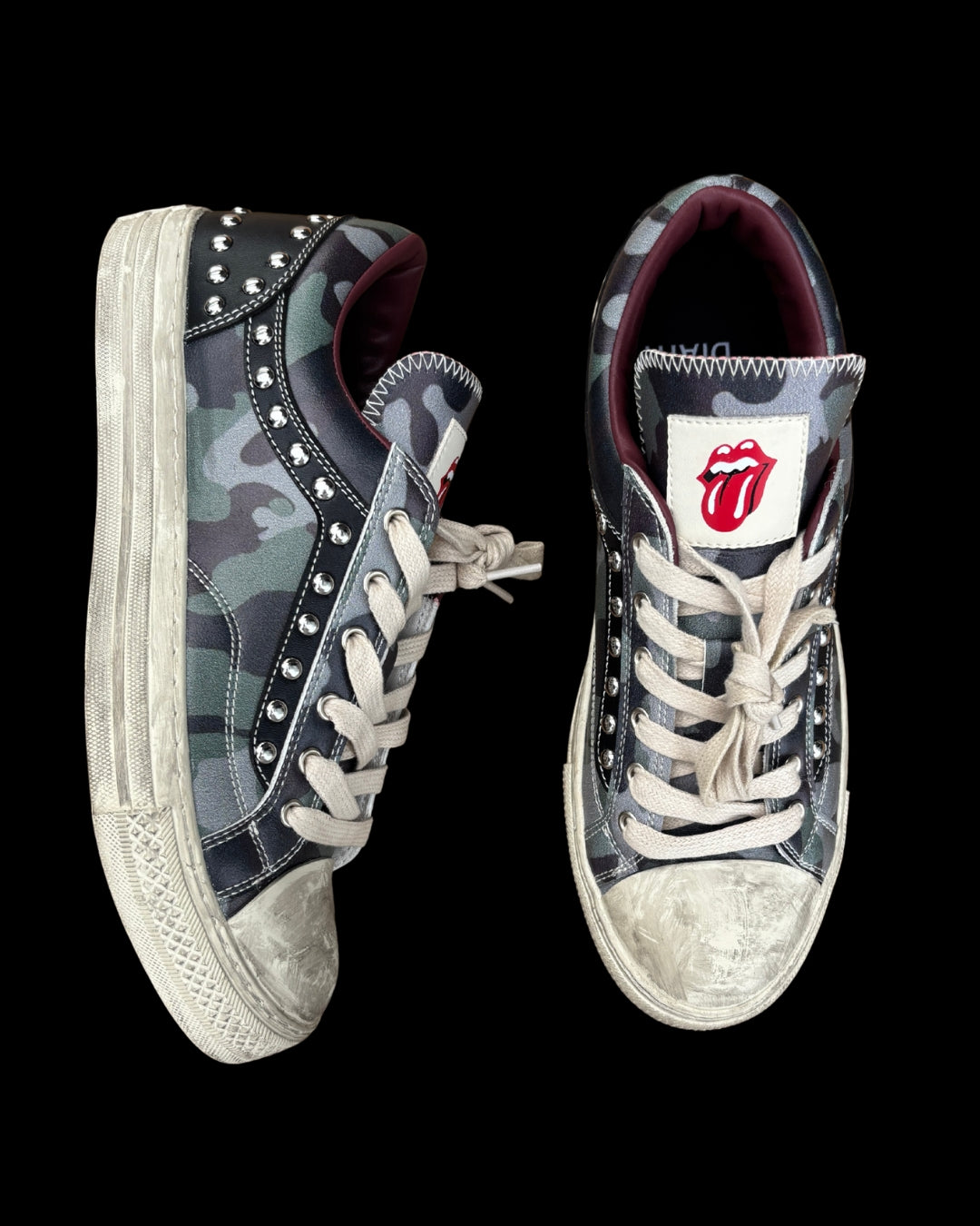 Camouflage Scuffed Rock & Roll Shoes